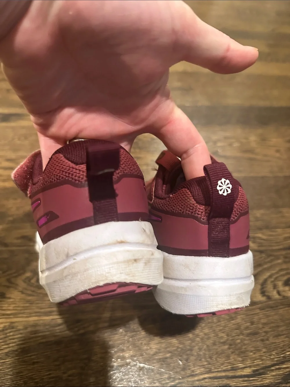 Nike Kids Maroon and Bright Pink Athletic Sneakers